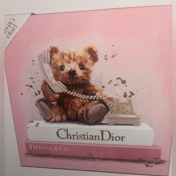 Design District Christian Dior Teddy Bear Art Print Canvas - Picture 1 of 1